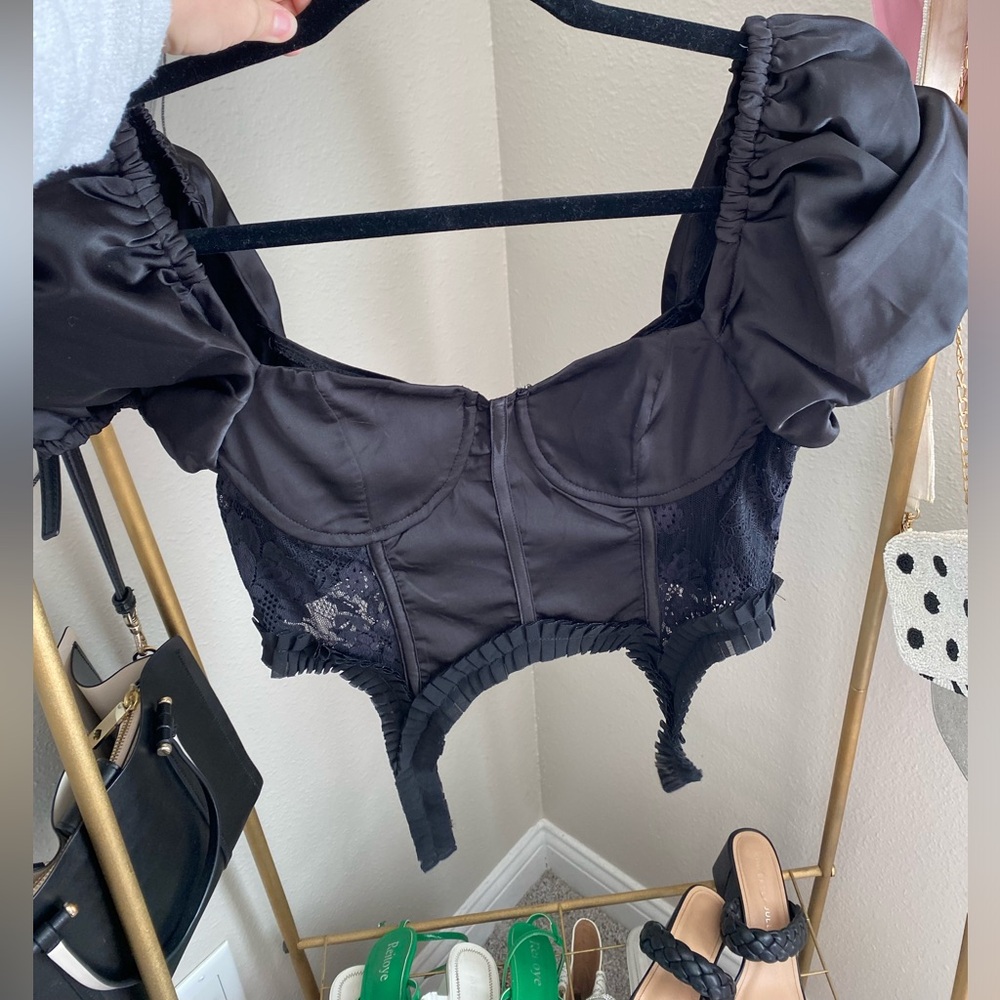 Corset Black Lace Top!